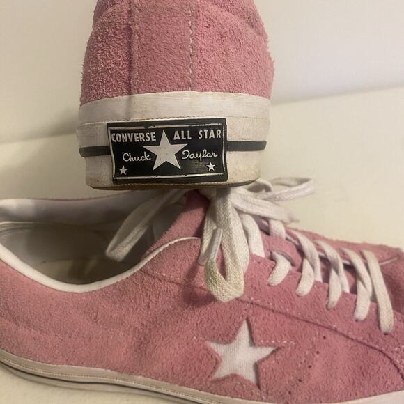 Converse OneStar Low 159492C LeatherSuede Skate Sneakers Men9 Women11 Pink White - Picture 7 of 11